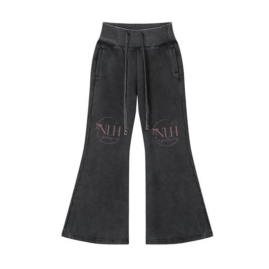 Vintage Washed Flared Fleece Pants