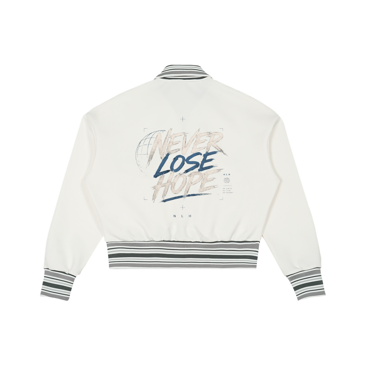 Striped Rib Collar Zip Jacket