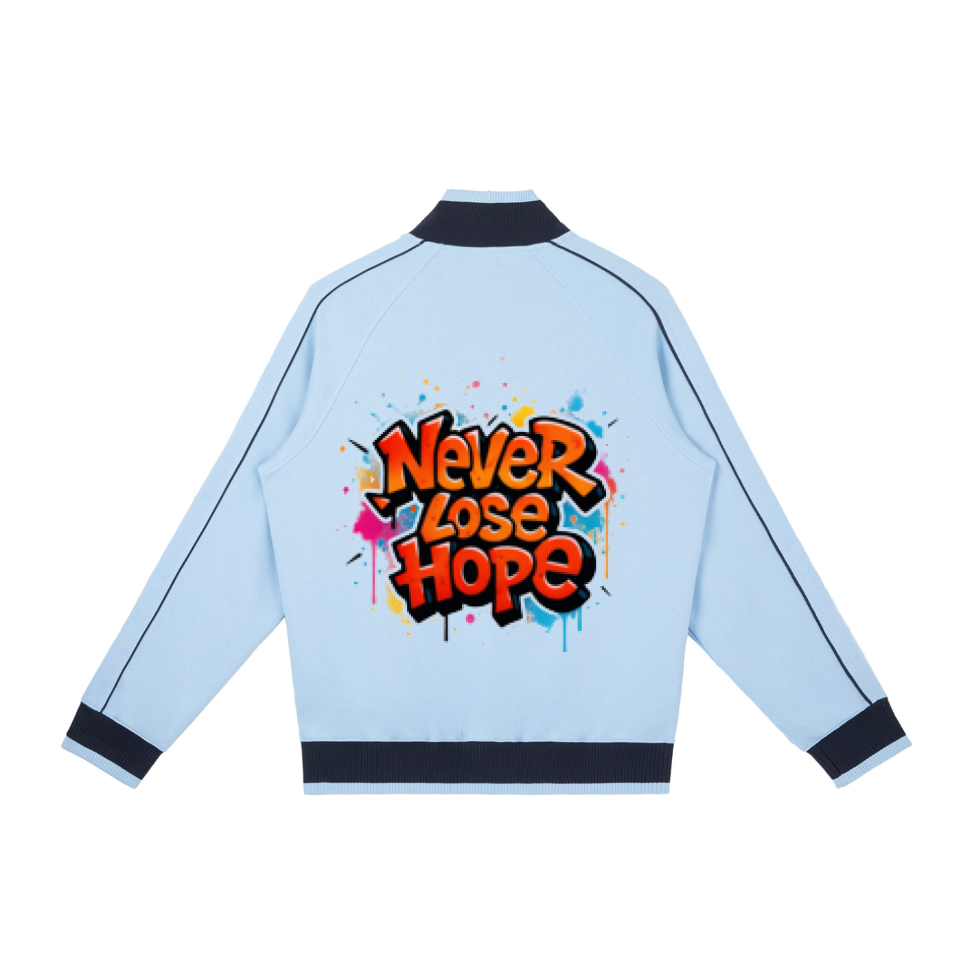 Color Block Raglan Sleeve Zip Track Jacket